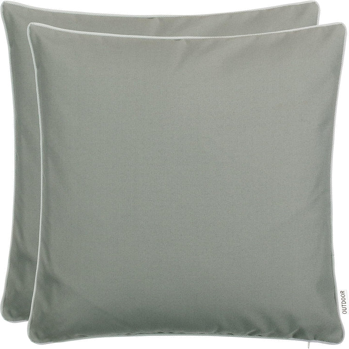 Brandsseller Outdoor Garten Kissen Dekokissen mit Paspel - Garngefärbt Uni Schmutz- und Wasserabweis
