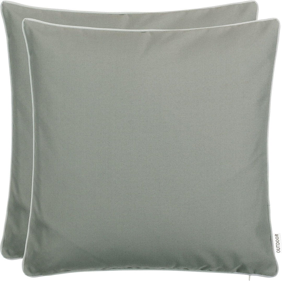 Brandsseller Outdoor Garten Kissen Dekokissen mit Paspel - Garngefärbt Uni Schmutz- und Wasserabweis