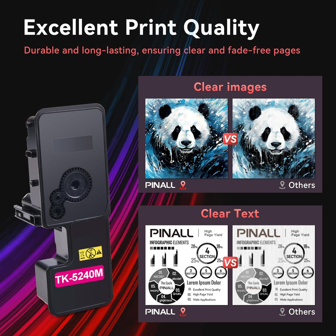 PINALL TK-5240 Toner Kompatibel für Kyocera Ecosys M5526cdw M5526cdn für Kyocera TK-5240K TK5240 TK5