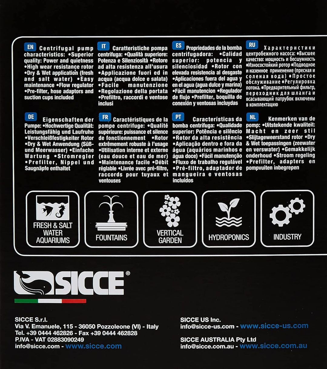 Sicce 995808 Aquarien Universalpumpe Syncra 1.5 1350 Liter/h 23 Watt