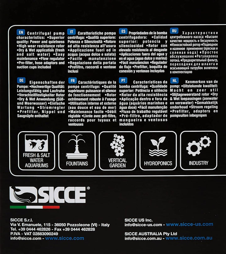 Sicce 995808 Aquarien Universalpumpe Syncra 1.5 1350 Liter/h 23 Watt