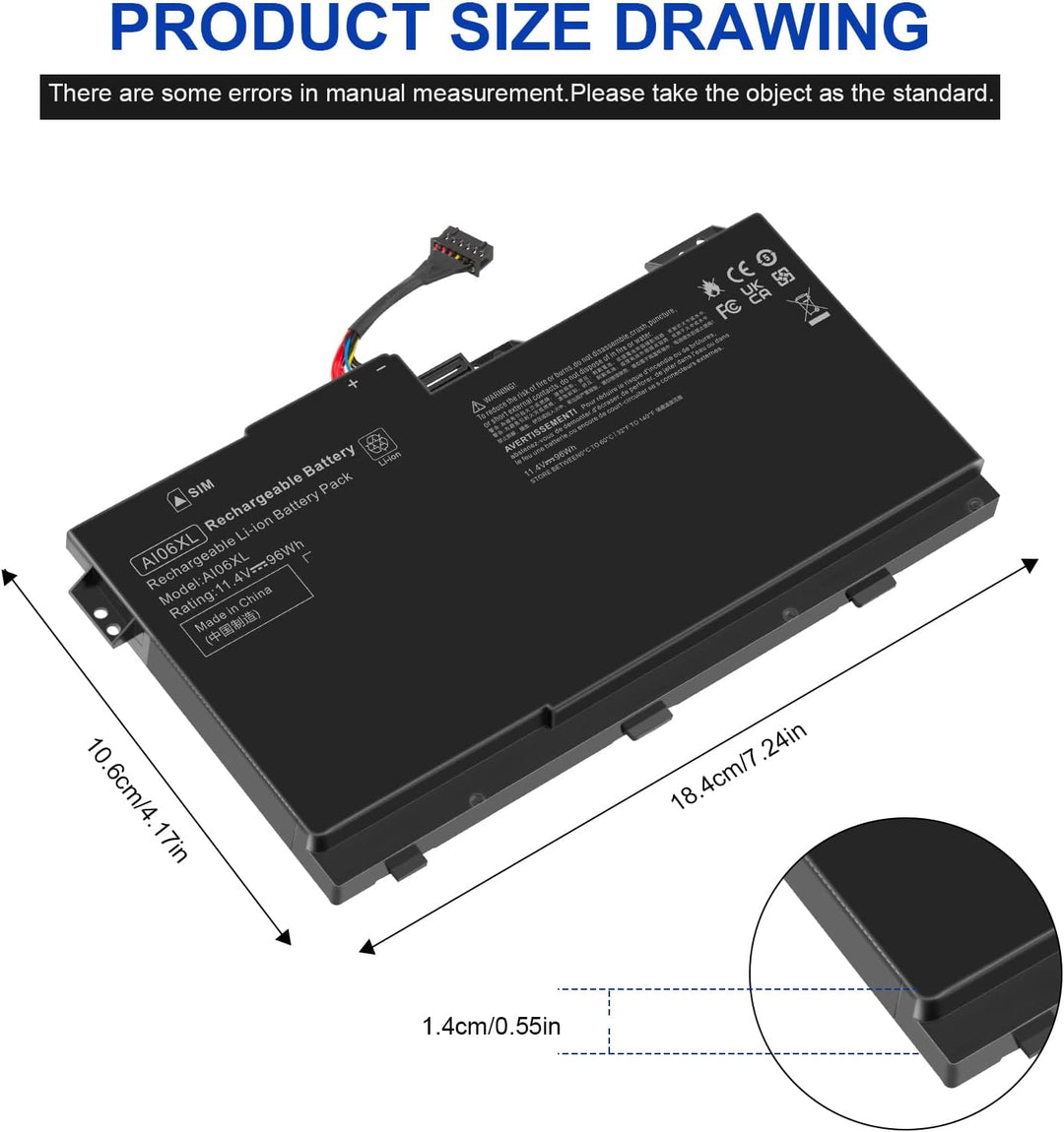 ASUNCELL 96Wh AI06XL Laptop Akku für HSTNN-LB6X HSTNN-C86C 808397-421 808451-001 808451-002 AI06096X