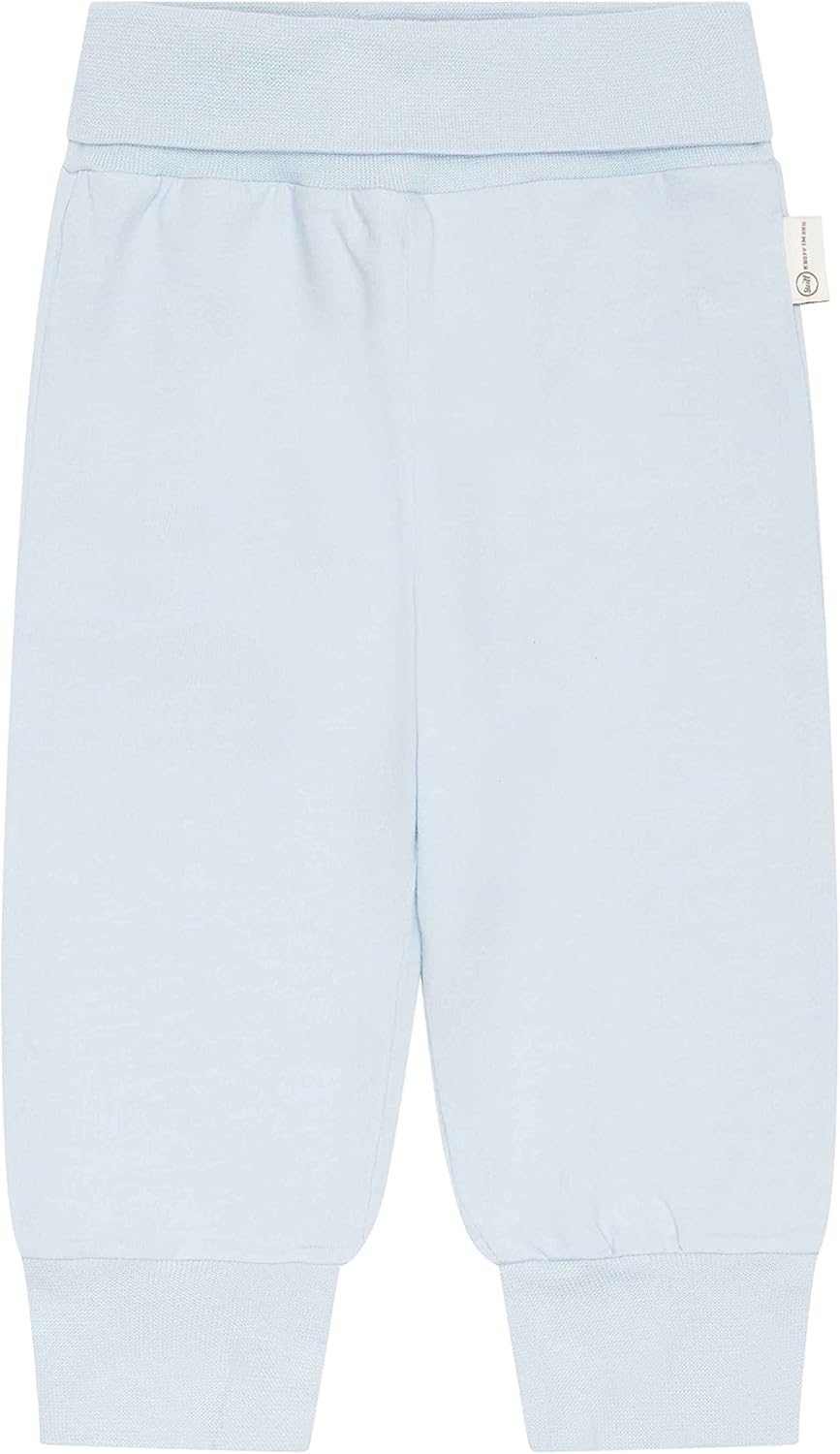 Steiff Unisex Baby Basic Jogginghose mit Beinbündchen Lässige Hose 50 Celestial Blue, 50 Celestial B