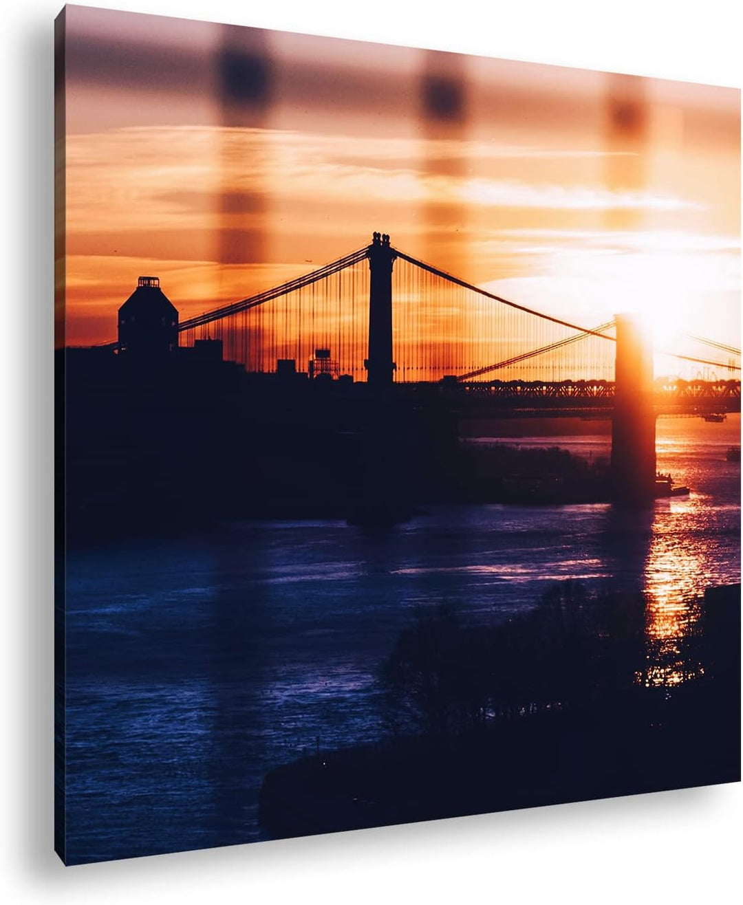 deyoli taumhafte Hängebrücke Format: 60x60 cm als Leinwandbild, Motiv fertig gerahmt auf Echtholzrah