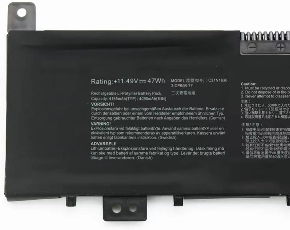 ASKC C31N1636 Laptop Akku für ASUS VivoBook Pro 15 N580VD N580VD-DM027T N580GD N580VN X580GD X580GD-