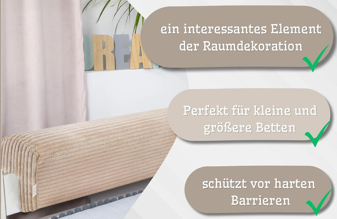 Bettkantenschutz für Kinderbetten 90 cm - Schutz für Bettrahmen Baby Bett rausfallschutz für boxspri