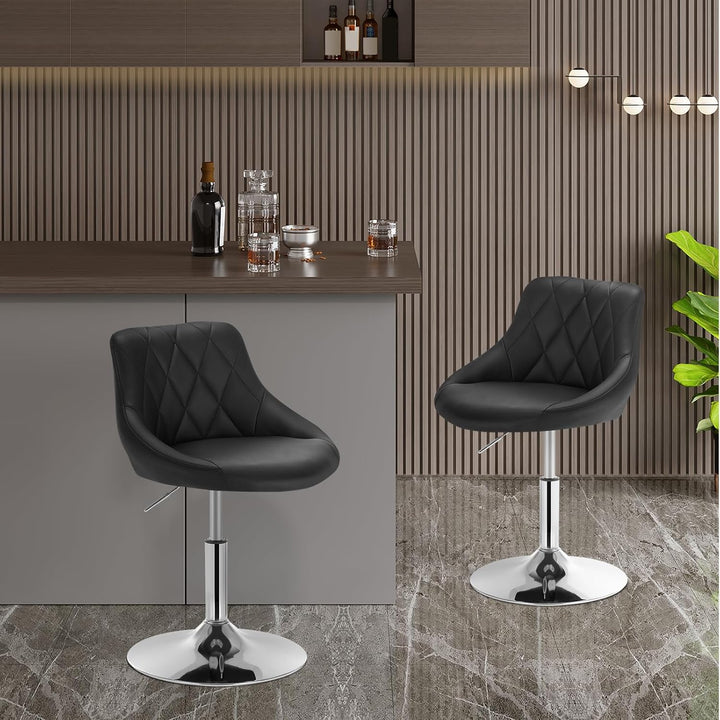 WOLTU 4er Set Verstellbarer Sitzhocker Stuhl Arbeitshocker Bürohocker Schminkhocker mit Rückenlehne