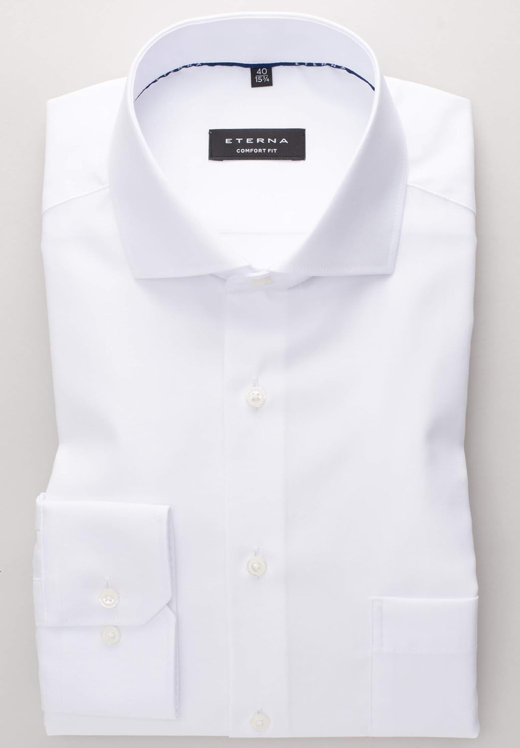 eterna Langarm Hemd Comfort Fit Twill unifarben