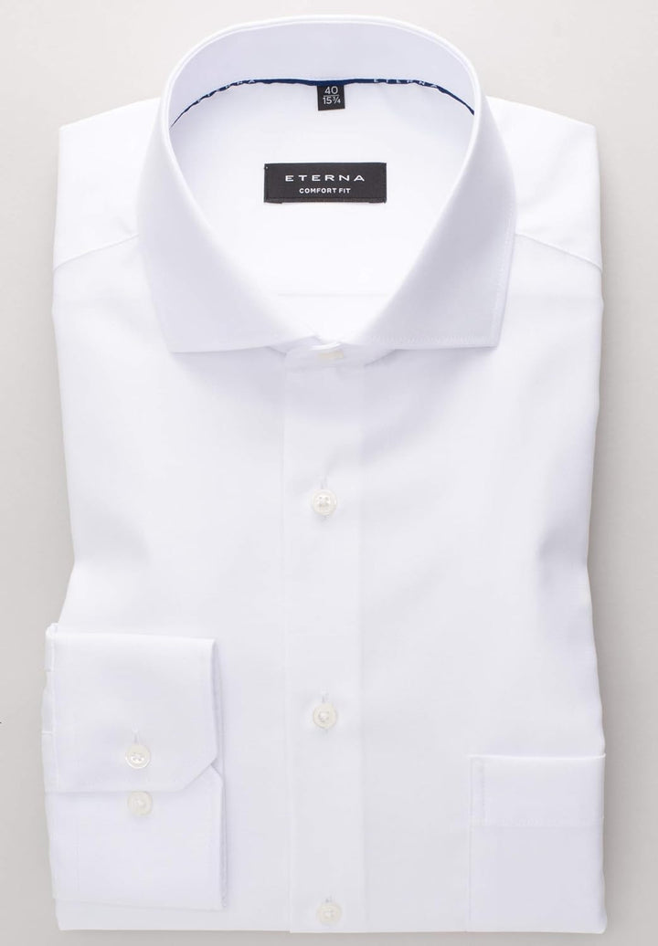 eterna Langarm Hemd Comfort Fit Twill unifarben