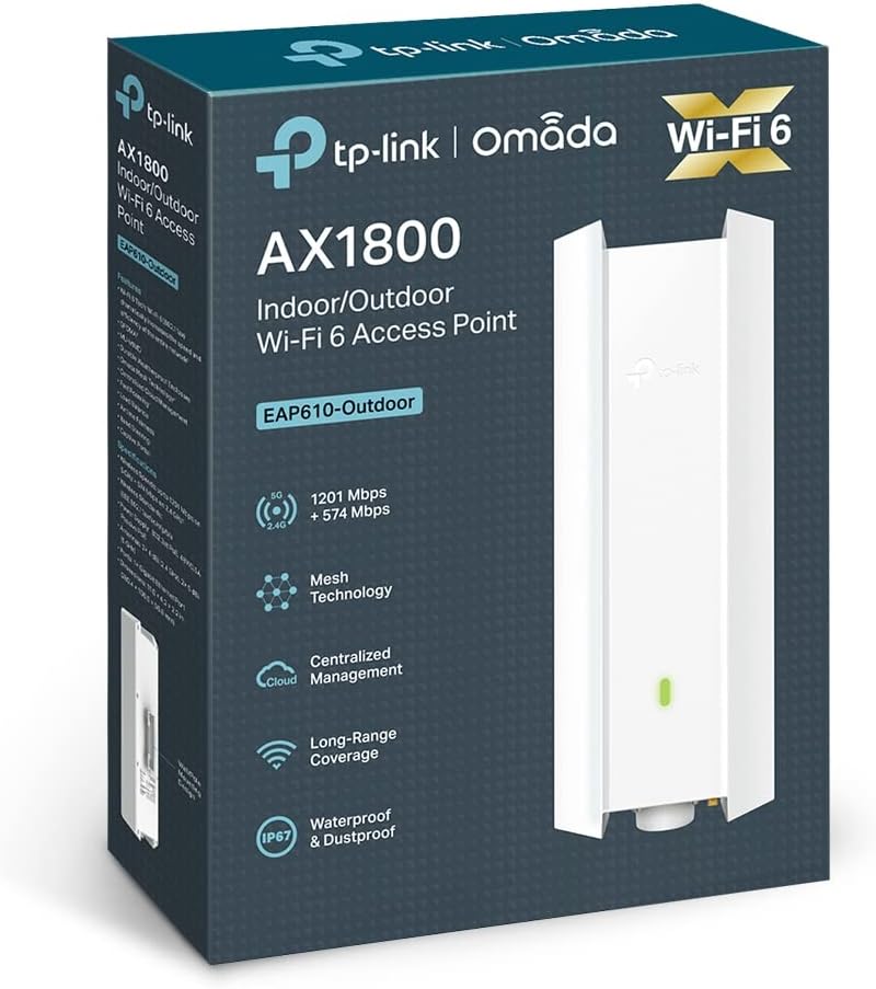 TP-Link EAP610-Outdoor AX1800 Gigabit Dualband WiFi 6 WLAN Access point (Dualband 1775Mbit/s, Omada