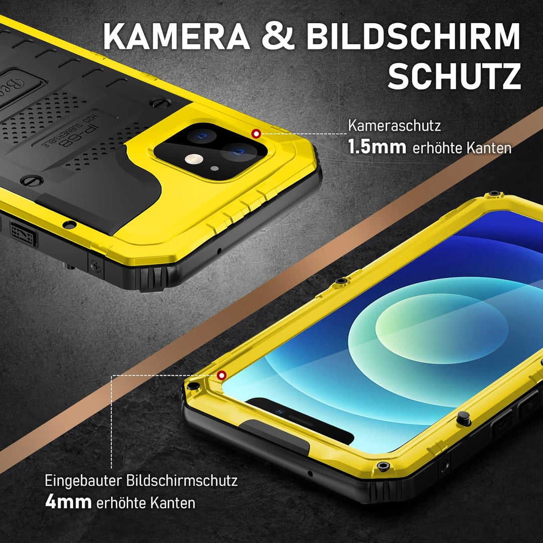 Beeasy für iPhone 12 Wasserdicht Outdoor Hülle (6,1"), Stossfest Panzerhülle Militär 360 Grad Schutz