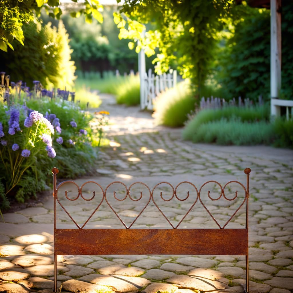 ecosoul Zaun Zaunelement Abgrenzung massiv mit Rasenkante Beetabgrenzung Rankhilfe 80 cm breit x 50