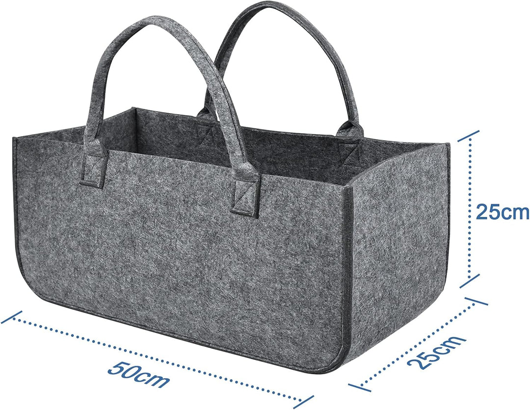 YARDIN Filztaschen 2er Set Kaminholztasche Filz Kaminholzkorb Shopper Einkaufstasche Faltbar Zeitung