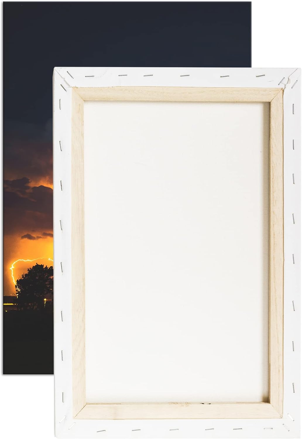 deyoli stürmische Blitze Format: 80x60 cm als Leinwandbild, Motiv fertig gerahmt auf Echtholzrahmen,