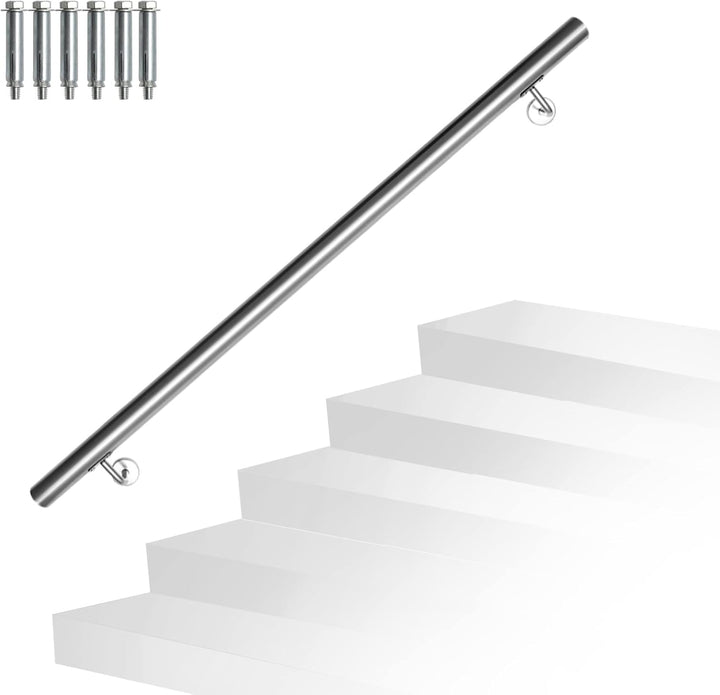 Randaco Edelstahl Handlauf Treppengeländer Geländer Wandhandlauf Wand Treppe inkl. Wandhalterung und