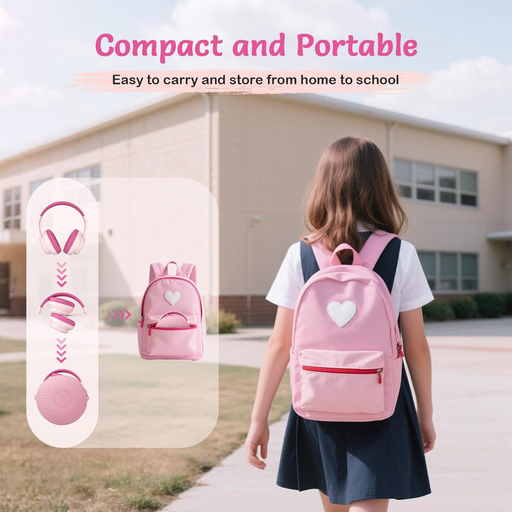 TONOSHARK Noise Cancelling Kopfhoerer Kinder | 60h Spielzeit | Kopfhörer Kabellos Bluetooth Kinder,