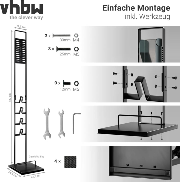 vhbw Ständer als stabile Halterung Zubehör kompatibel mit Dyson Akku-Staubsauger V15 Detect Absolute