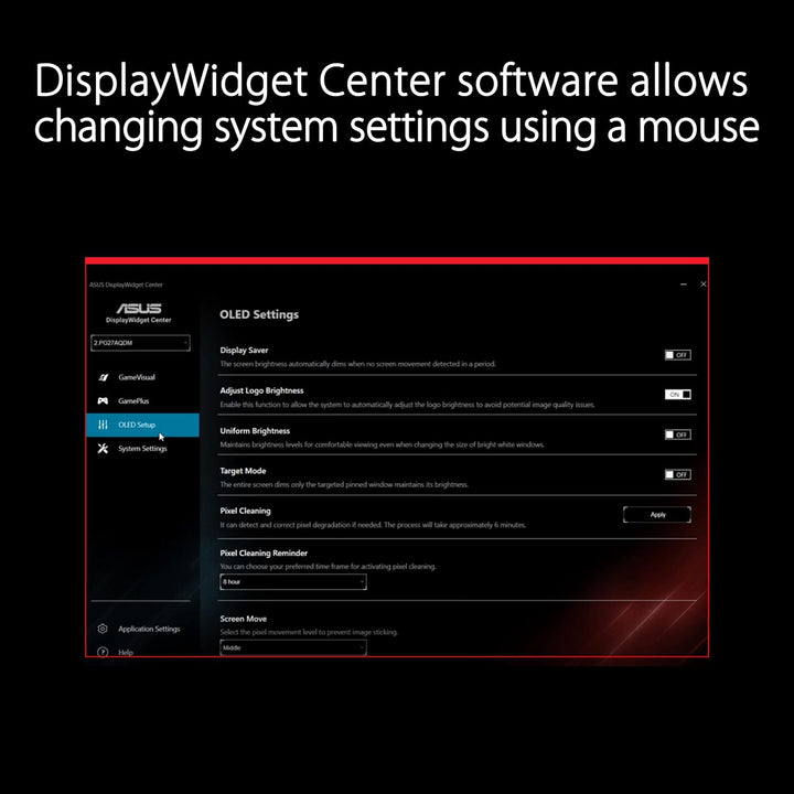 ASUS ROG Swift OLED PG27AQDM - 27 Zoll WQHD Gaming Monitor - 240 Hz, 0.03ms GtG, G-Sync, FreeSync, G