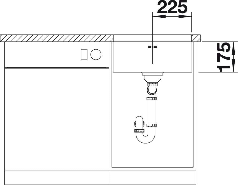 BLANCO SUPRA 450-U | Edelstahl | Einbauart: Unterbau | ohne Ablauffernbedienung | 50er Unterschrank