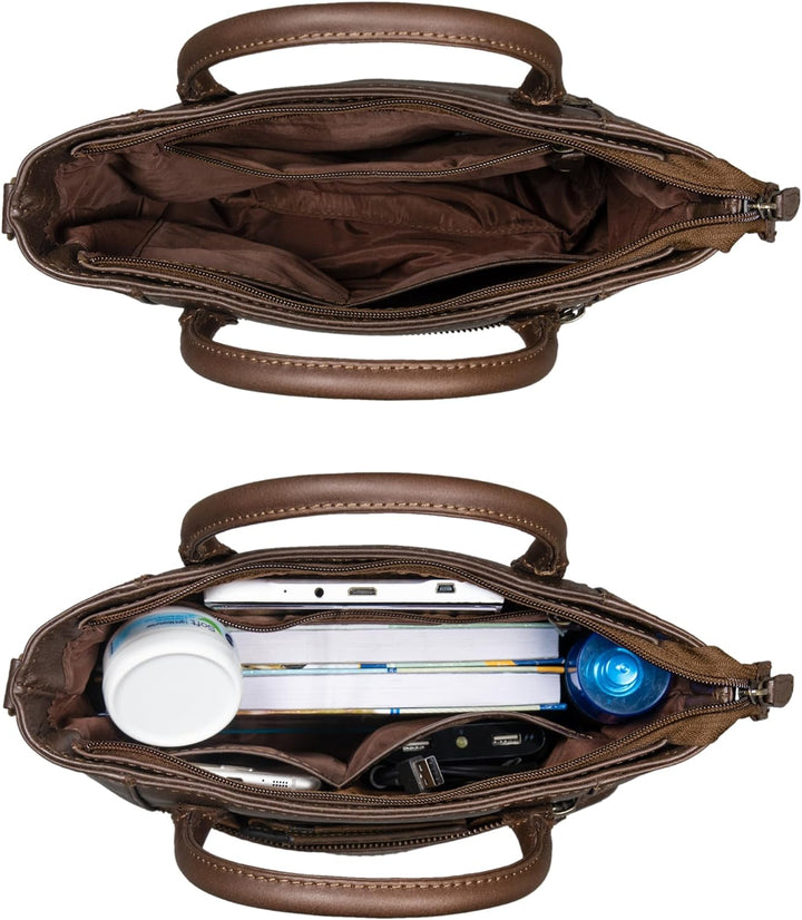 STILORD 'Meghan' Leder Handtasche Damen Umhängetasche Klein Ledertasche für Frauen zum Umhängen und