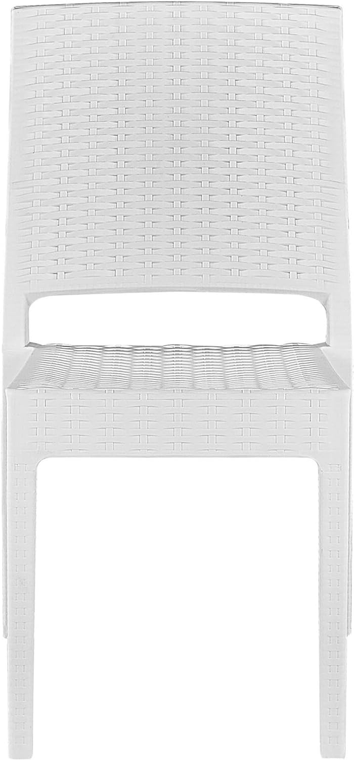 Gartenstühle im 2er Set in Rattanoptik aus Kunststoff weiss Fossano
