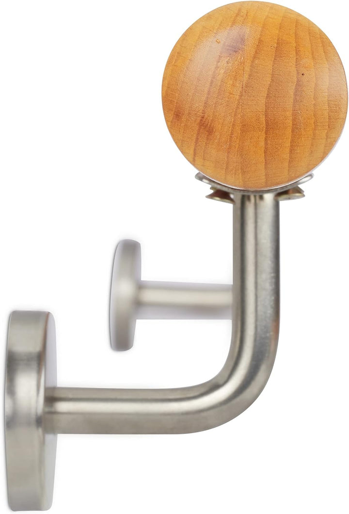 Relaxdays Handlauf Holz, Buche, 1000 mm/100 cm/1 m, Wandhalterung, mit Dübeln, rustikal 42 mm Durchm