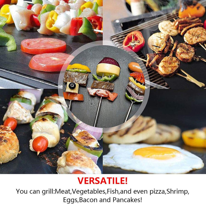 BBQ Grillmatte 60x40 - Wiederverwendbare Premium Grill und Backmatte mit Teflon Antihaftbeschichtung