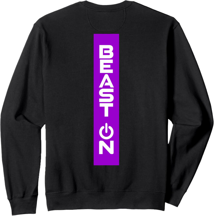 Beast ON Rücken Motiv lila Farbe Fitness Gym Motivation Sweatshirt