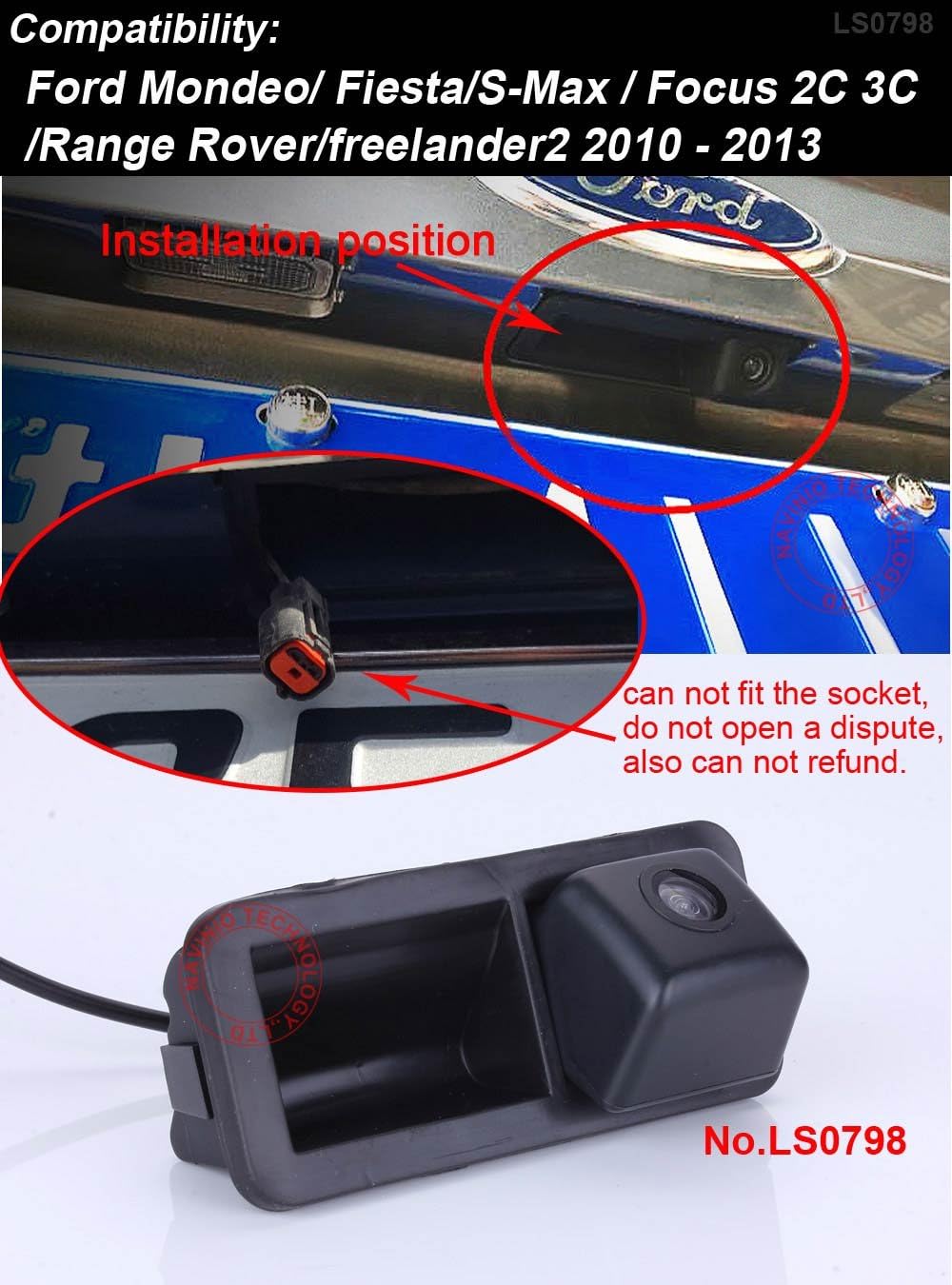 Auto Kofferraum Griff Rückfahrkamera Replacement for Range Rover Ford Focus II MK2 Fiesta VI Grand C