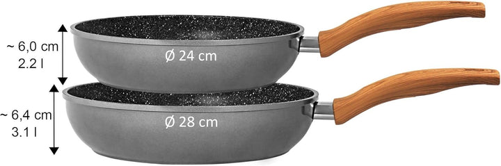 Stoneline Back to Nature Schmorpfanne 28 cm, Made in Germany, hoher Rand, hohe Pfanne für öl- und fe