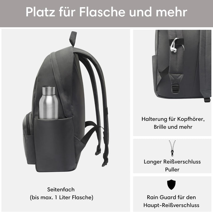 LARKSON Schulrucksack Mädchen & Jungen Teenager - No 3 - Rucksack Damen & Herren für Schule - 16" La