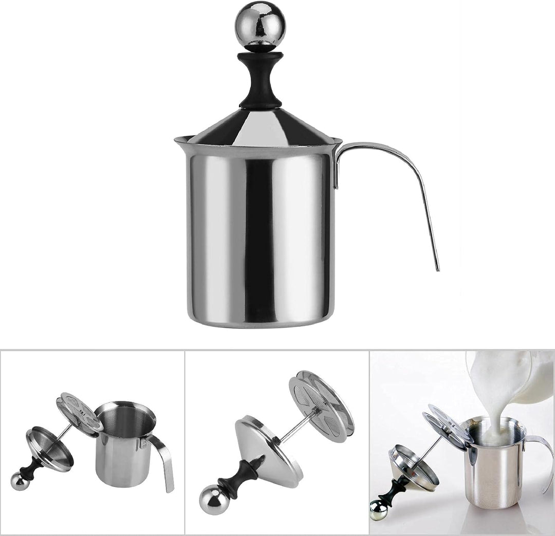 Milchaufschäumer, Milchaufschäumer Manuell, 400 Ml / 800 Ml Edelstahl Manuelle Milchaufschäumer Dopp