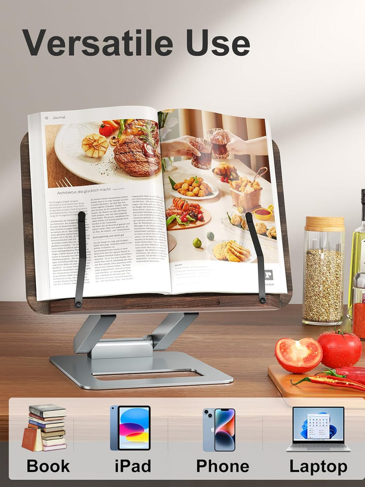 Tounee Buchständer, Teleskop-Buchhalterständer, höhenverstellbar, ausziehbares Design, ergonomischer