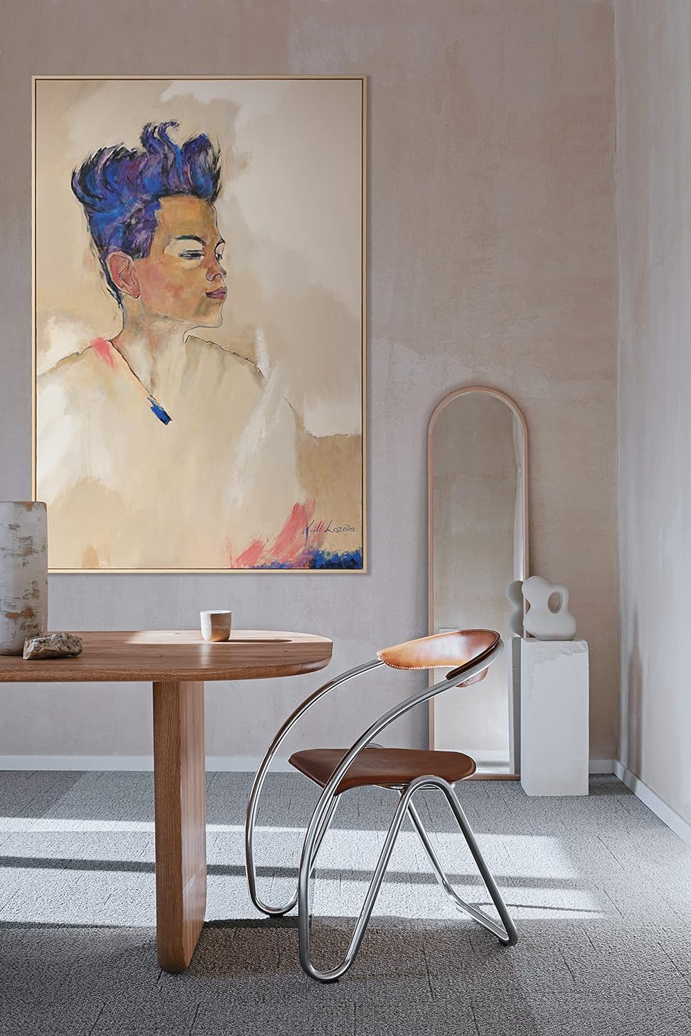 YS-Art XXL Abstrakt Acryl Gemälde auf Leinwand mit Rahmen Schiele handgemalte Wandbilder Wohnzimmer
