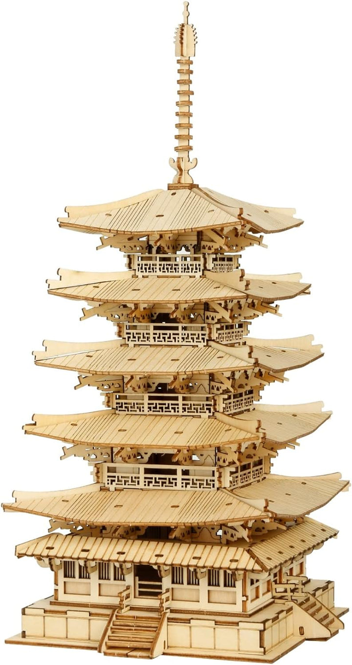 Rolife Pagode Holzpuzzle Modellbausätze-Japanische Architekturmodelle Baukästen 3D Puzzle Erwachsene