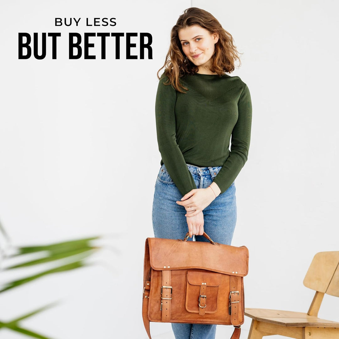 Berliner Bags Vintage Umhängetasche Berlin aus Leder, Messenger Bag mit Laptopfach für Damen und Her