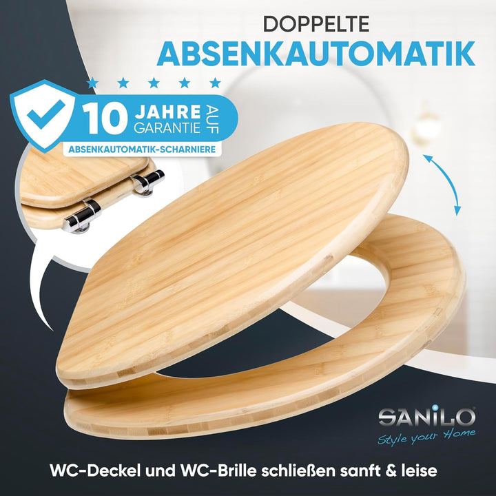Sanilo WC Sitz mit Absenkautomatik, viele schöne Holz Toilettendeckel zur Auswahl, hochwertige und s