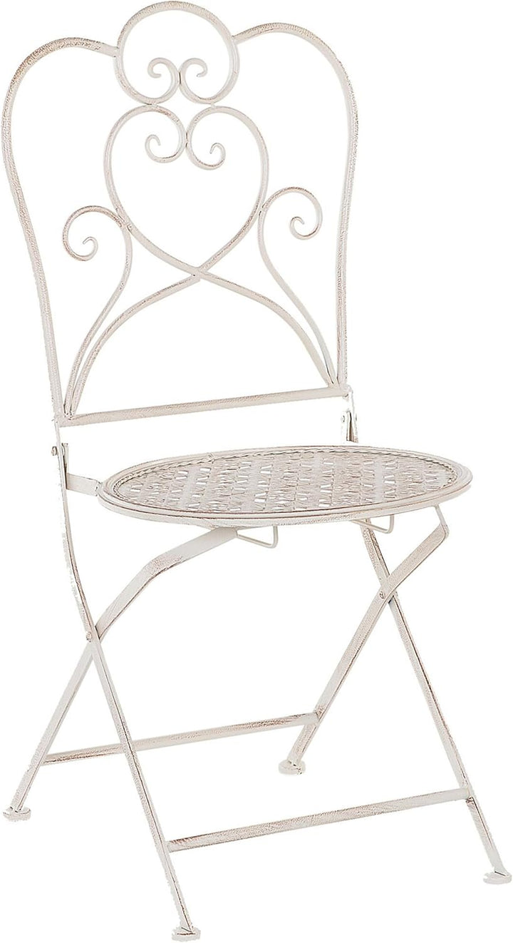 Garten Bistro Set Balkonset Balkonmöbel beige 2 Stühle Klapptisch Metall Trieste