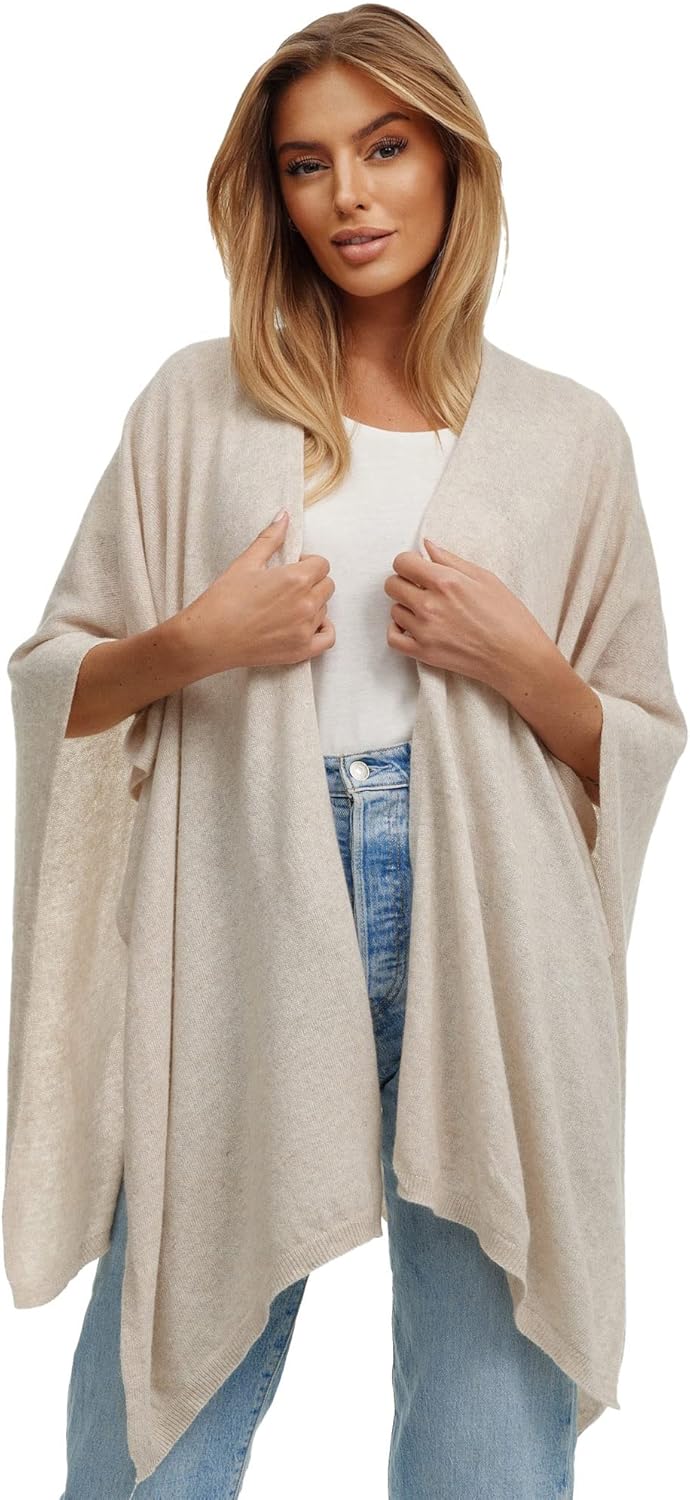 Damen Poncho,Schal Pullover, Lange Strickjacke, Strickpullover, Mantel,XXL Umhängetuch,Tunika für So