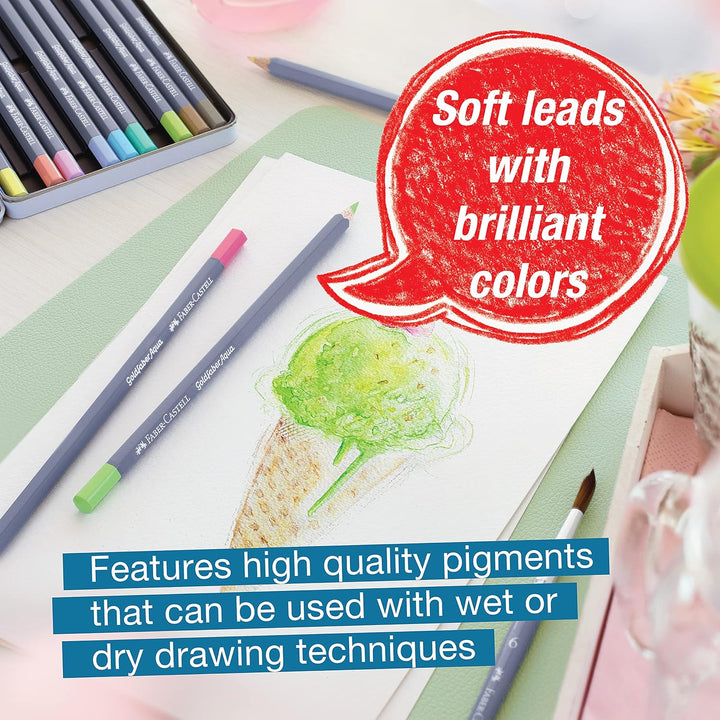 Faber-Castell 114639 - Aquarellstift Aqua Goldfaber, 3,3 mm Mine, 36 Stück im Geschenketui