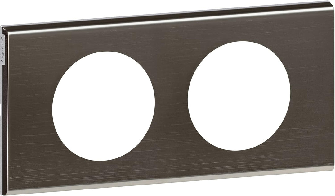 Legrand Céliane Rahmen für 2 Steckdosen, schwarz, LEG69032 Nickel Noir, Nickel Noir