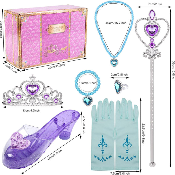 Tacobear Prinzessin Kostüm Zubehör Prinzessin Schuhe Mädchen mit Krone Zauberstab Halskette Ring Arm
