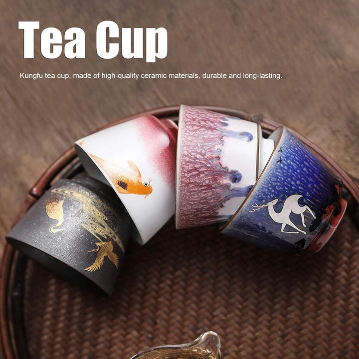 4 Teile/Satz Keramik Teetasse, Keramik Chinesische Teetasse Kung Fu Tee Set Asiatische Porzellan Tee
