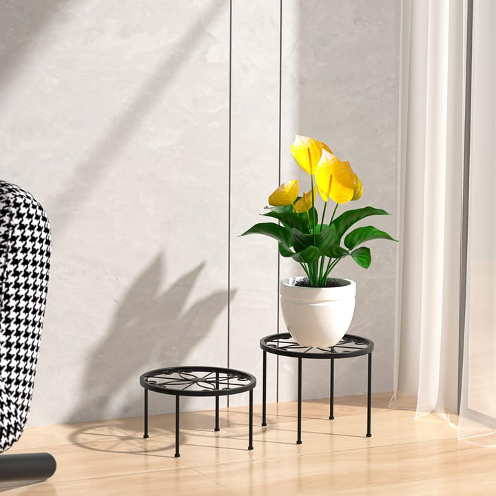 LEUTED Blumenständer 4-in-1 Set, Blumenhocker Metall für Innen Aussen, Pflanzenhocker für Balkone In