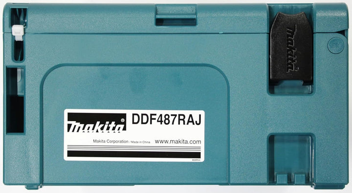 Makita DDF487RAJ Akku-Bohrschrauber 18V / 2,0 Ah, 2 Akkus + Ladegerät im MAKPAC, Petrol mit 2 Akkus