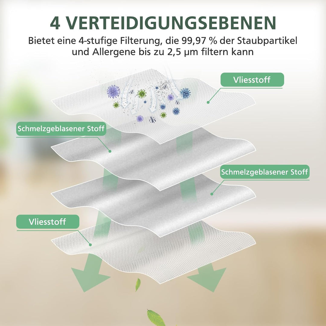 10 Stück Q Revo Staubbeutel, kompatibel mit Roborock Q Revo Rboter Staubsauger, 4-lagiger Premium-Fi