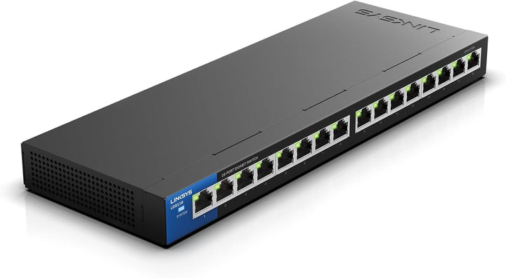 Linksys LGS116P-EU 16-Port Unmanaged Gigabit-Netzwerk-Switch mit 8 PoE+-Ports, Ethernet-Splitter – b