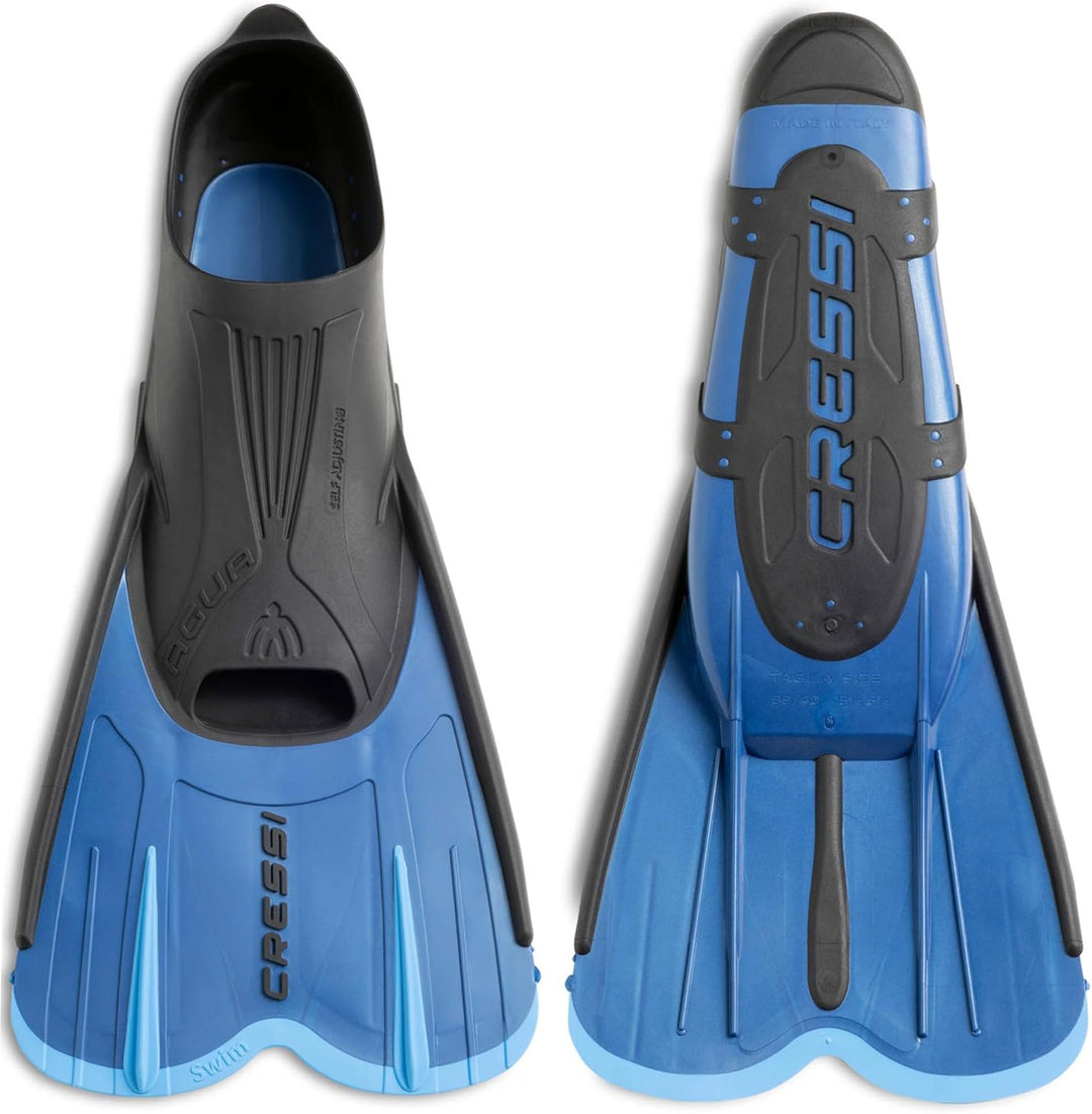 Cressi Agua Short Flossen Kurze Schnorchel-und Schwimmflossen 45/46 Blau, 45/46 Blau