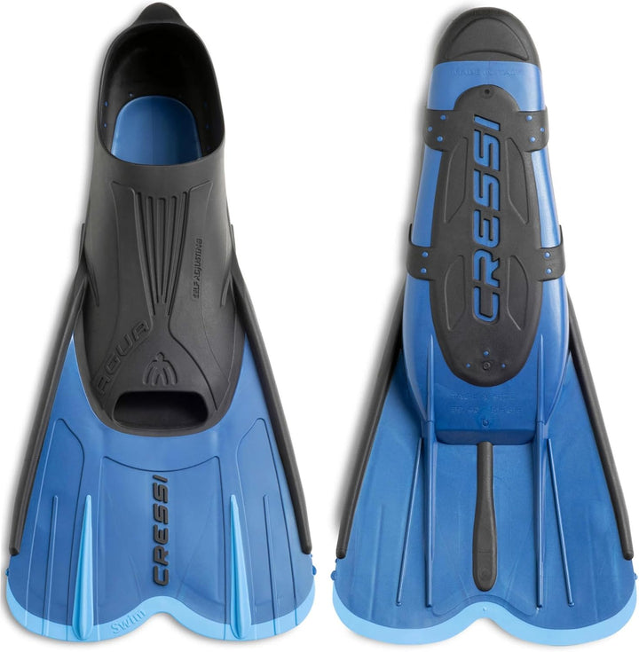 Cressi Agua Short Flossen Kurze Schnorchel-und Schwimmflossen 45/46 Blau, 45/46 Blau
