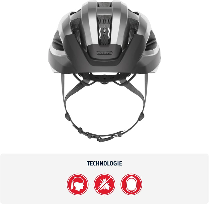 ABUS Rennradhelm Macator - sportiver Fahrradhelm für Einsteiger - auch für Zopfträger/-innen - für D